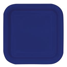 16 platos cuadrados pequeños azul marino (18 cm) - Línea Colores Básicos