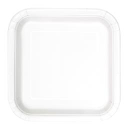 16 platos cuadrados pequeños blancos (18 cm) - Línea Colores Básicos