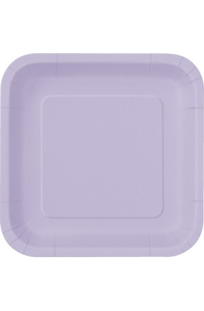 16 platos cuadrados pequeños lilas (18 cm) - Línea Colores Básicos