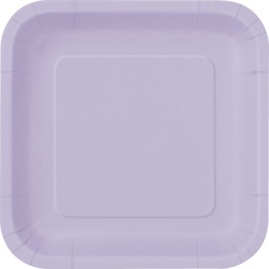 16 platos cuadrados pequeños lilas (18 cm) - Línea Colores Básicos