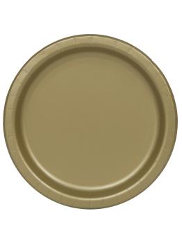 16 platos dorado (23 cm) - Línea Colores Básicos