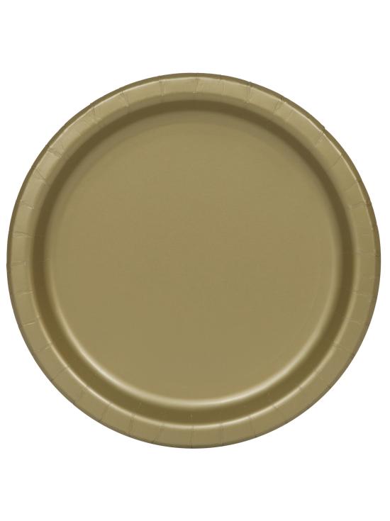 16 platos dorado (23 cm) - Línea Colores Básicos