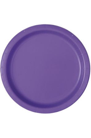 16 platos morado neón (23 cm) - Línea Colores Básicos