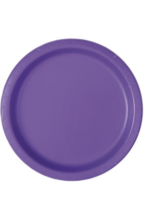 16 platos morado neón (23 cm) - Línea Colores Básicos
