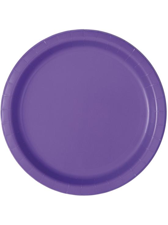 16 platos morado neón (23 cm) - Línea Colores Básicos