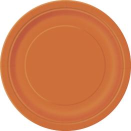 16 platos naranja (23 cm) - Línea Colores Básicos