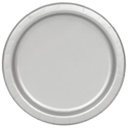 16 platos plateados (23 cm) - Línea Colores Básicos