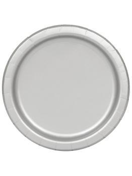 16 platos plateados (23 cm) - Línea Colores Básicos