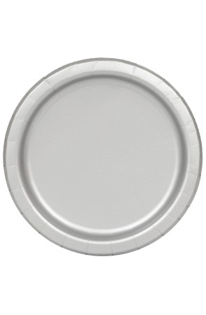 16 platos plateados (23 cm) - Línea Colores Básicos