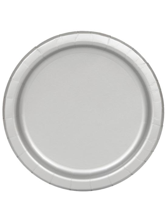 16 platos plateados (23 cm) - Línea Colores Básicos