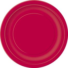 16 platos rojo rubí (23 cm) - Línea Colores Básicos