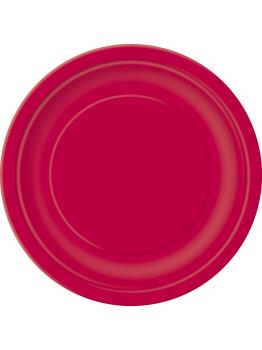 16 platos rojo rubí (23 cm) - Línea Colores Básicos