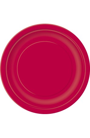 16 platos rojo rubí (23 cm) - Línea Colores Básicos