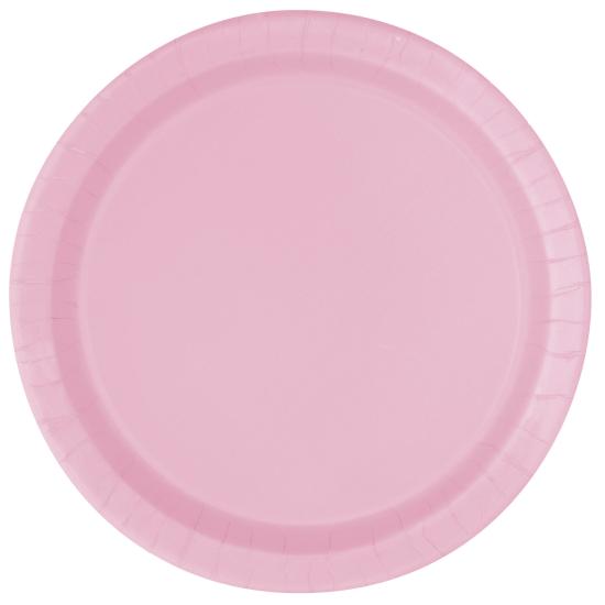 16 platos rosa claro (23 cm) - Línea Colores Básicos