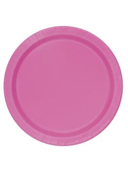 16 platos rosas (23 cm) - Línea Colores Básicos