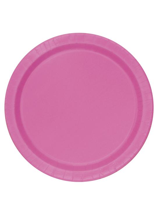 16 platos rosas (23 cm) - Línea Colores Básicos