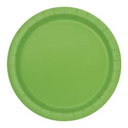 16 platos verde lima (23 cm) - Línea Colores Básicos