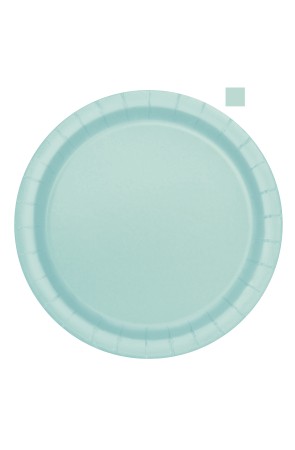 16 platos verde menta (23 cm) - Línea Colores Básicos