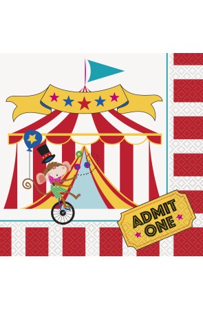 16 servilletas (33x33 cm) - Circus Carnival