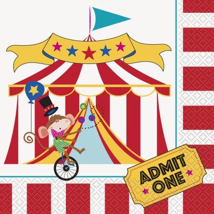 16 servilletas (33x33 cm) - Circus Carnival