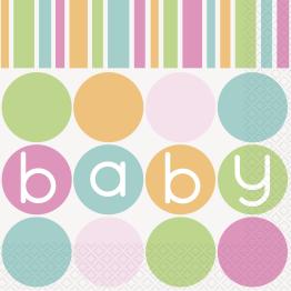 16 servilletas (33x33 cm) - Pastel Baby Shower
