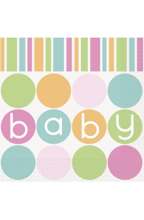 16 servilletas (33x33 cm) - Pastel Baby Shower