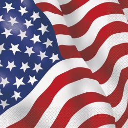 16 servilletas Bandera de USA (33x33 cm) - Fiesta Estados Unidos