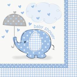 16 servilletas azules (33x33 cm) - Umbrellaphants Blue