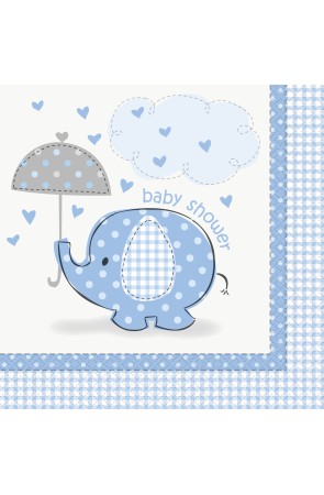 16 servilletas azules (33x33 cm) - Umbrellaphants Blue