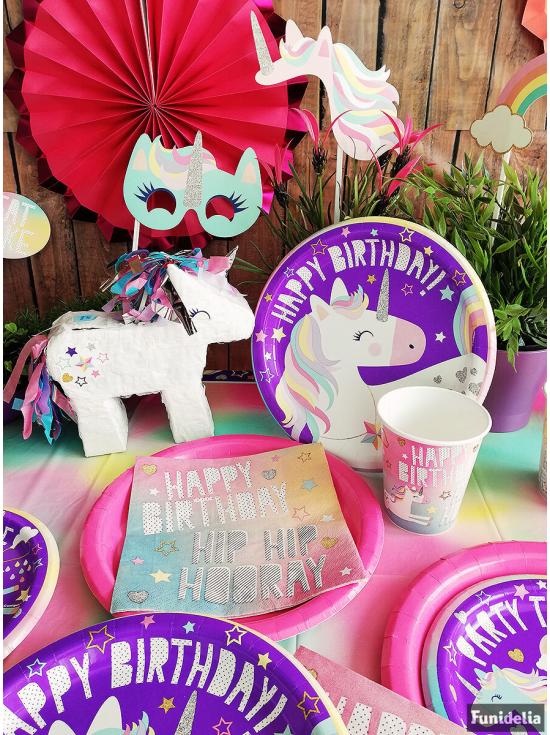 16 servilletas de Unicornio Feliz (33x33 cm) - Unicorn