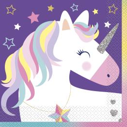 16 servilletas de unicornio - Happy Unicorn