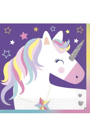 16 servilletas de unicornio - Happy Unicorn