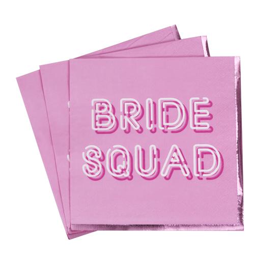 16 servilletas rosas de papel (33x33 cm) - Bride Squad