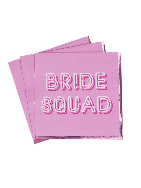 16 servilletas rosas de papel (33x33 cm) - Bride Squad
