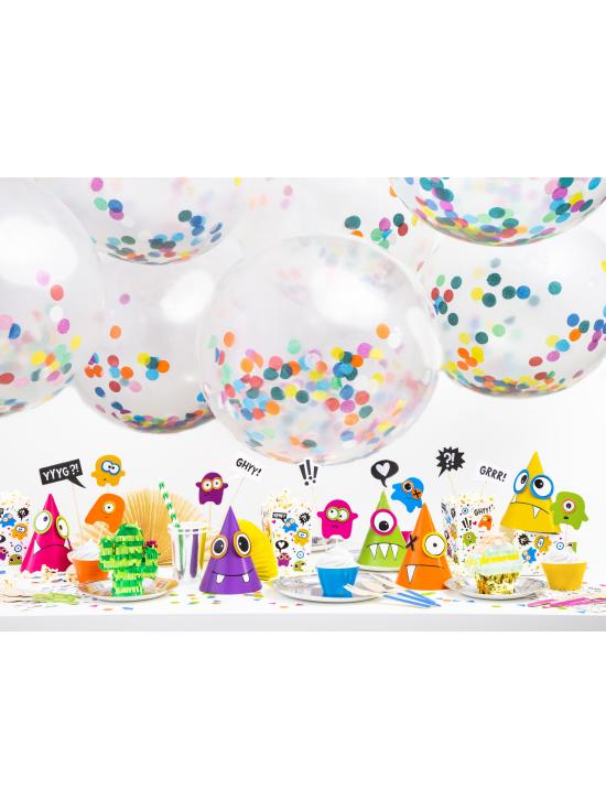 18 cubiertos multicolor de madera - Monster Collection