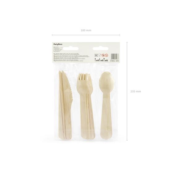 18 cubiertos multicolor de madera - Monster Collection