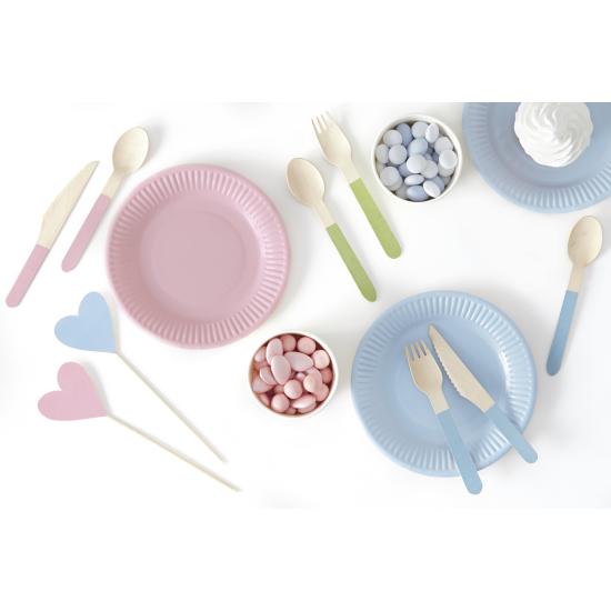 18 cubiertos multicolor pastel de madera - Pastelove Collection