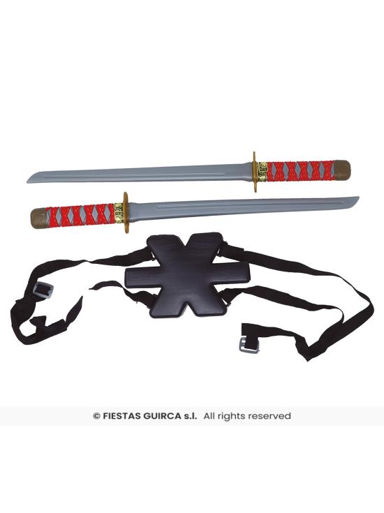 2 Espadas 55cms para Espalda Assassins Creed