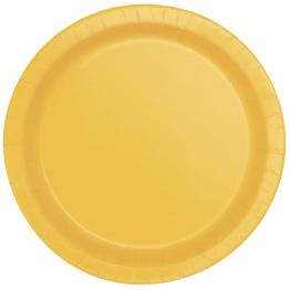 20 platos pequeños amarillos (18 cm) - Línea Colores Básicos