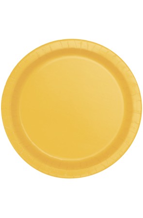 20 platos pequeños amarillos (18 cm) - Línea Colores Básicos