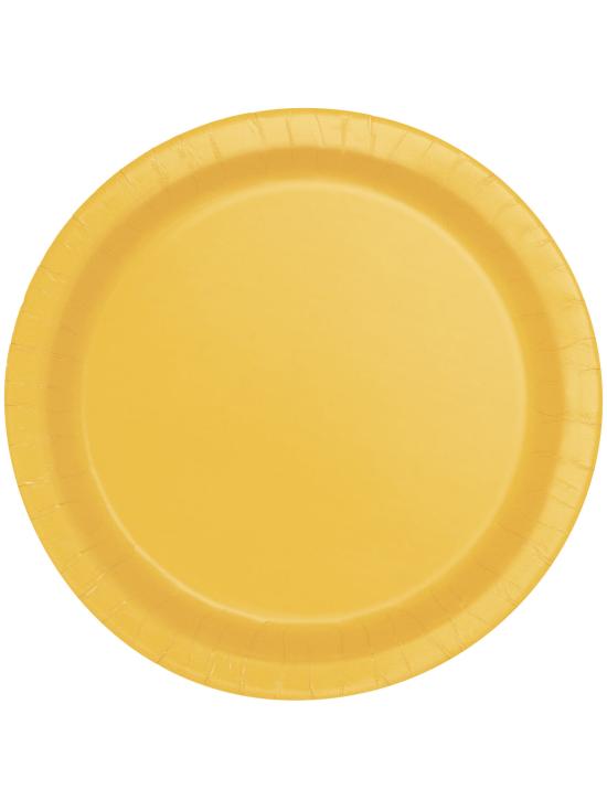 20 platos pequeños amarillos (18 cm) - Línea Colores Básicos