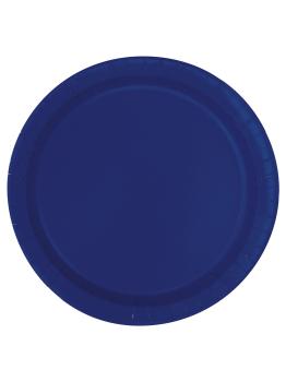 20 platos pequeños azul marino (18 cm) - Línea Colores Básicos