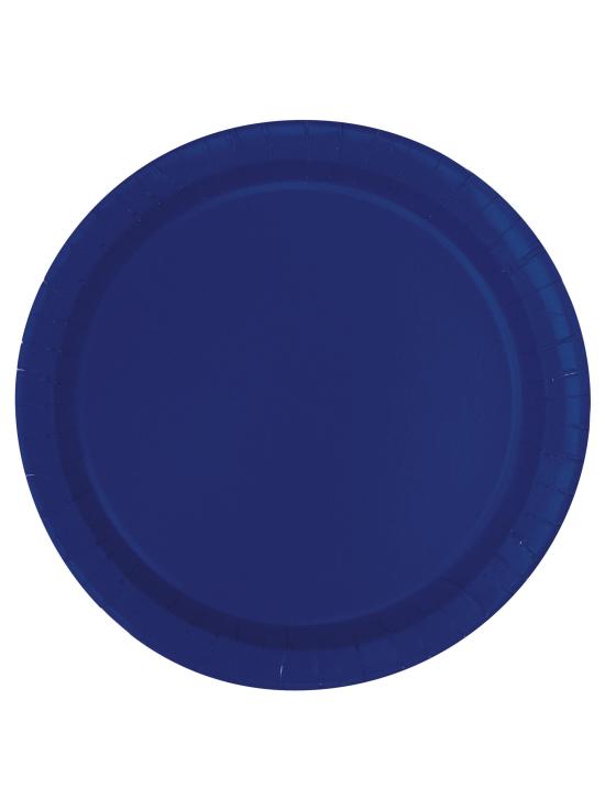 20 platos pequeños azul marino (18 cm) - Línea Colores Básicos