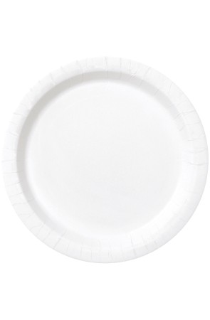 20 platos pequeños blancos (18 cm) - Línea Colores Básicos