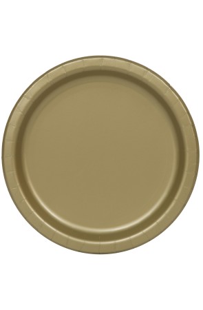 20 platos pequeños dorados (18 cm) - Línea Colores Básicos
