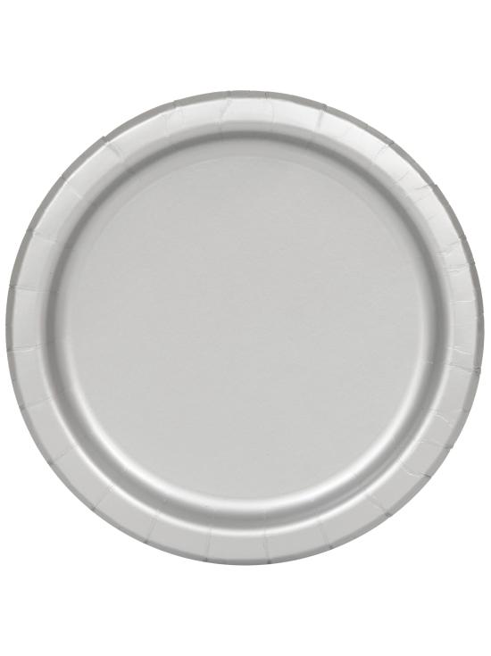 20 platos pequeños gris (18 cm) - Línea Colores Básicos