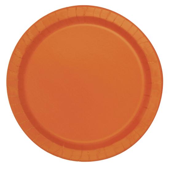 20 platos pequeños naranjas (18 cm) - Línea Colores Básicos