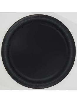 20 platos pequeños negros (18 cm) - Línea Colores Básicos