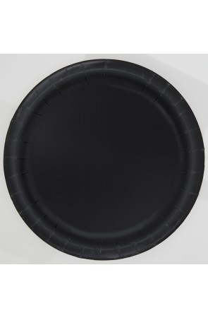 20 platos pequeños negros (18 cm) - Línea Colores Básicos
