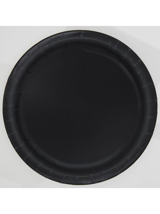 20 platos pequeños negros (18 cm) - Línea Colores Básicos